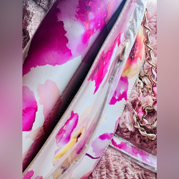 NWT JUSTFAB Make it Pop Pink Floral Spring Crossbody Bag Sz S - Picture 6 of 10